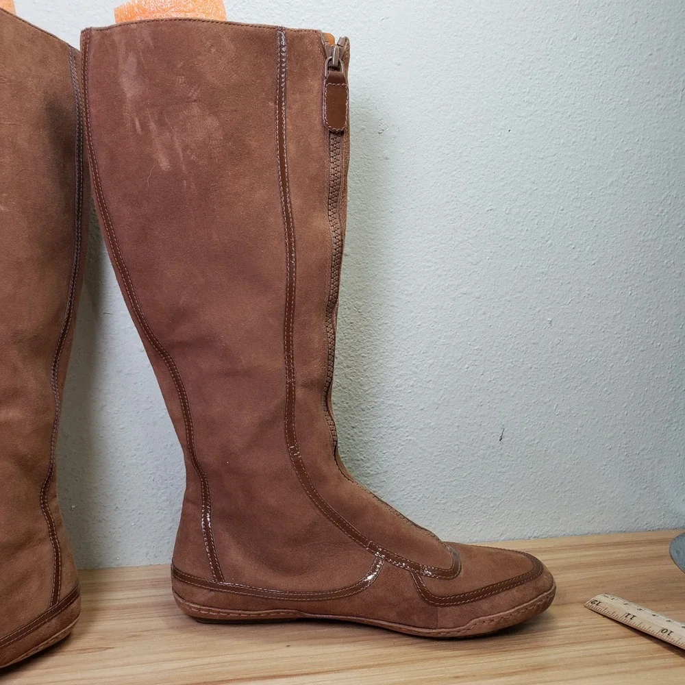 Cole Haan Penny Lane Suede Boots Tall Knee High Lagenlook Cottage Hippie Size 6B